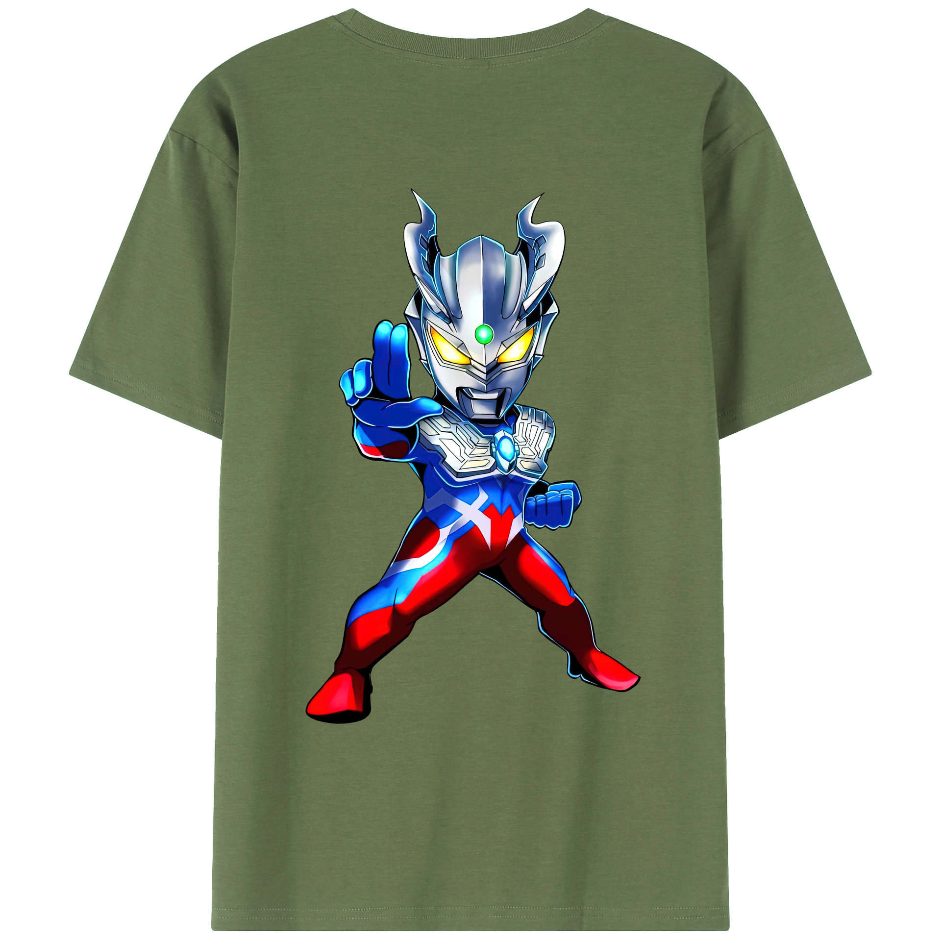 （画像用） ウルトラマン Ultraman 綿100％ メンズ半袖Tシャツ（バックプリント） 通気性